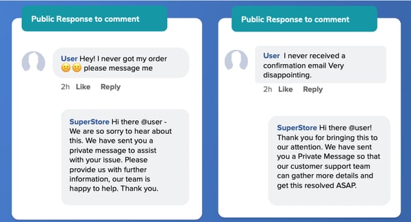 Pirvate and Public Facebook responses