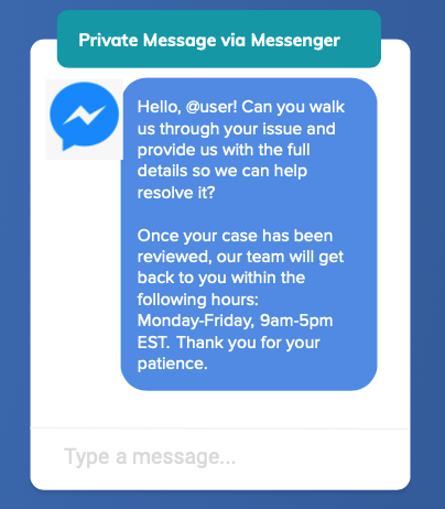 Private Message via Messenger