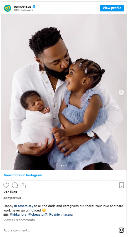 Pampers' social media post for Father's Day 2023