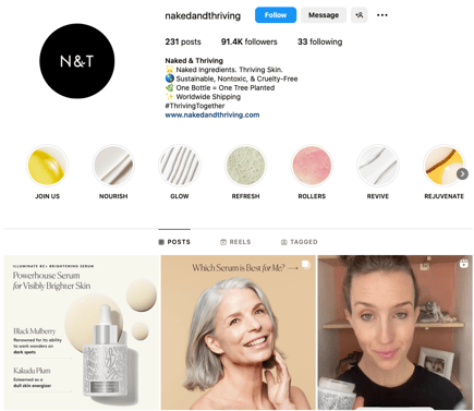 Naked & Thriving Instagram Account