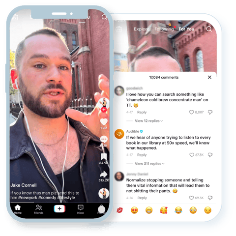 Audible commenting on TikTok