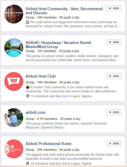 Airbnb Facebook Groups